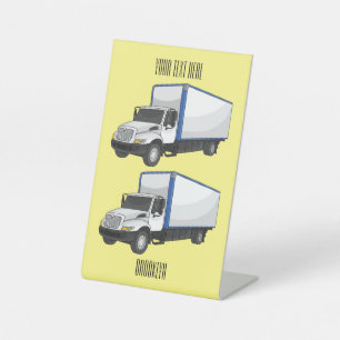Signe De Table Illustration de la caricature du camion-boîte