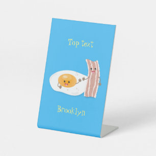 Signe De Table Illustration de l'oeuf de Cute kawaii et du bacon