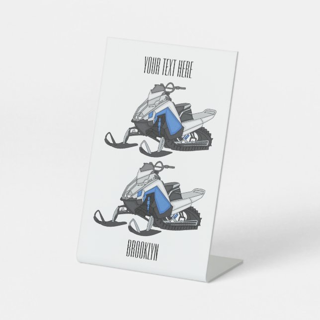 Signe De Table Illustration de motoneige (Recto)