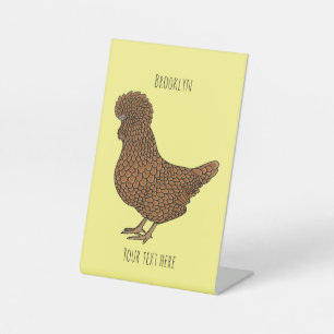Signe De Table Illustration de poulet à la polis chamois