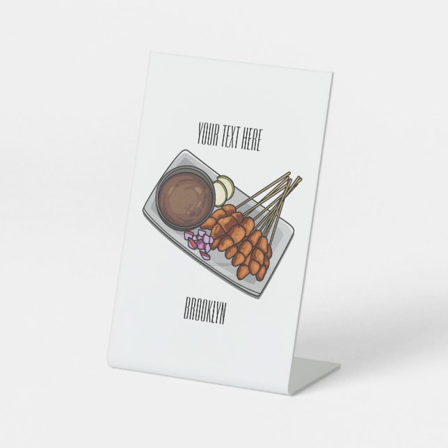 Signe De Table Illustration de Satay (Recto)