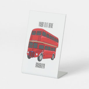 Signe De Table Illustration d'un bus à deux étages