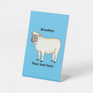 Signe De Table Illustration d'un mouton joyeux
