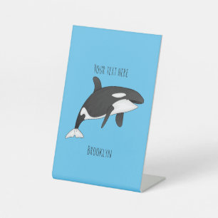 Signe De Table Illustration d'une baleine tueuse