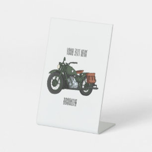 Signe De Table Illustration d'une moto de croiseur militaire