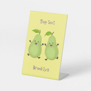 Signe De Table Illustration d'une paire de poires mignonne