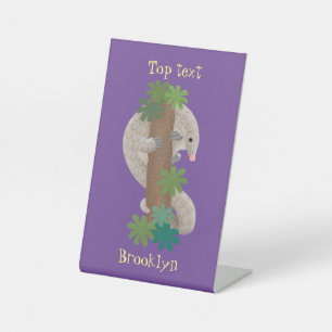 Signe De Table Illustration mignonne et heureuse de fourmilier pa
