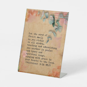 Signe De Table Image de verset biblique Colossiens 3:16 NKJ