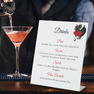 Signe De Table Imaginaire de Roses rouges Dragon Noir