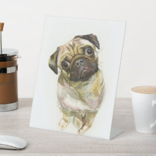 Signe De Table Impression carlin face Chien de Carlin mignon