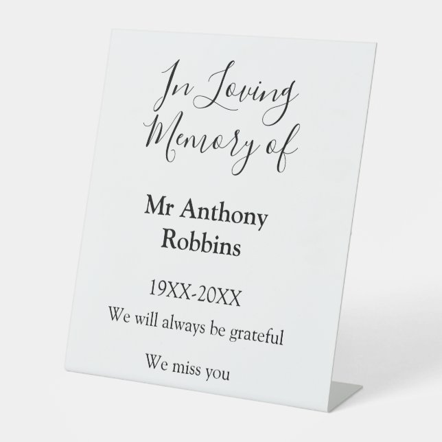 Signe De Table In Love souvenir du nom funéraire conservation de  (Recto)