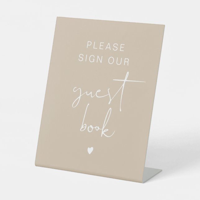 Signe De Table INDIE Simple Bohemian Beige Cream Livre d'hôtes (Recto)