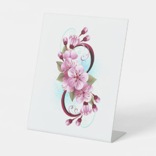 Signe De Table Infinité avec les fleurs Sakura