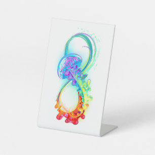 Signe De Table Infinity avec Rainbow Jellyfish