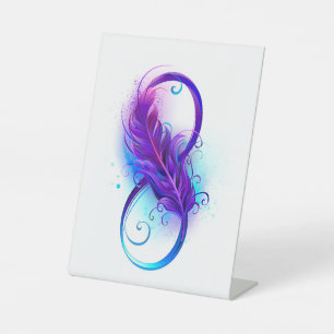 Signe De Table Infinity with purple feather