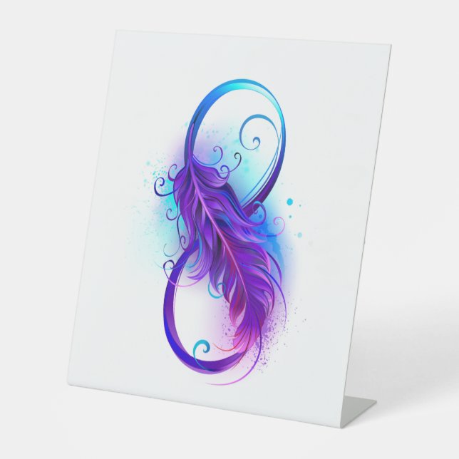 Signe De Table Infinity with purple feather (Recto)