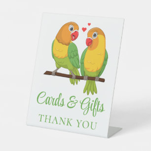 Signe De Table Inséparables Lovebirds cartes de mariage et cadeau