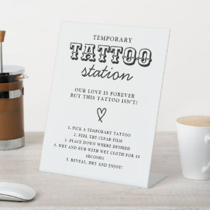 Signe De Table Instruction de la barre de tatouage temporaire de