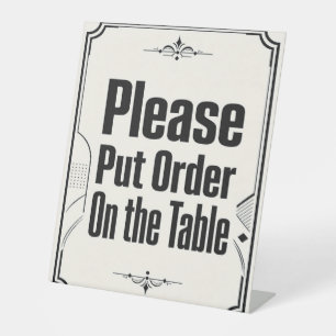 Signe De Table Instructions de livraison de nourriture