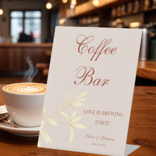 Signe De Table Intemporel Floral Rustic Coffee Bar mariage