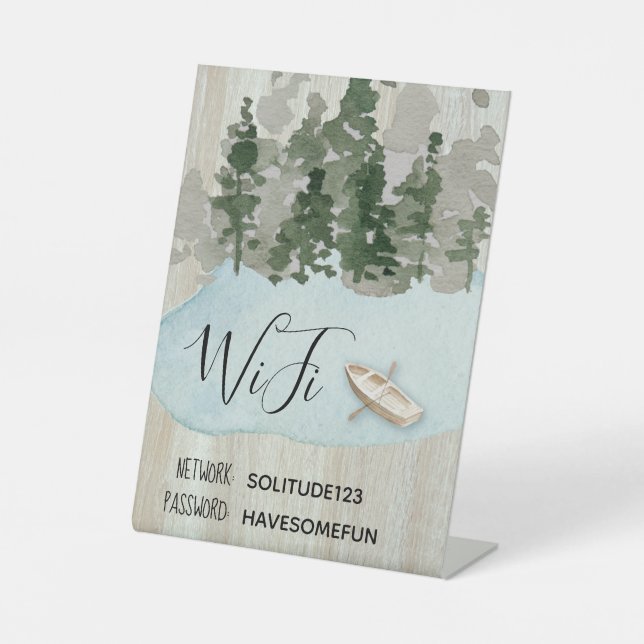 Signe De Table Internet WiFi Mot de passe Lake House (Recto)