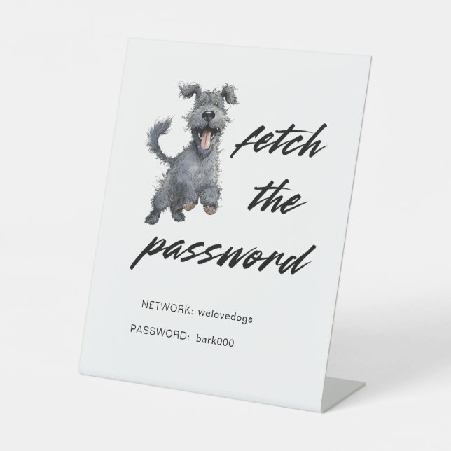 Signe De Table Internet WiFi pour chien mignon (Recto)