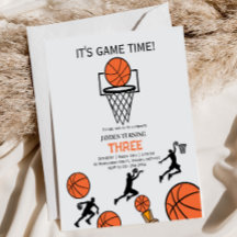 Invitation à une fête d'anniversaire de basketball