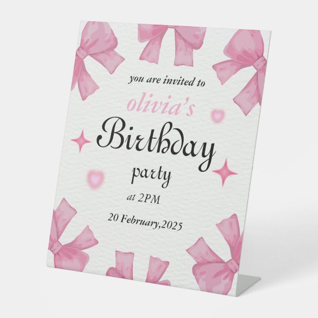 Signe De Table Invitation d'anniversaire - Faites votre fête (Recto)