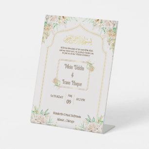 Signe De Table Invitation élégante de cérémonie de Nikah islamiqu