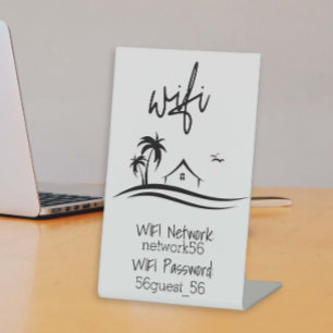 Signe De Table Invité Visiteur WIFI information STR Rental Beach