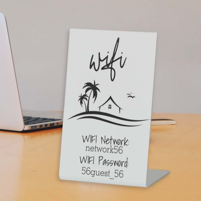 Signe De Table Invité Visiteur WIFI information STR Rental Beach (Créateur téléchargé)