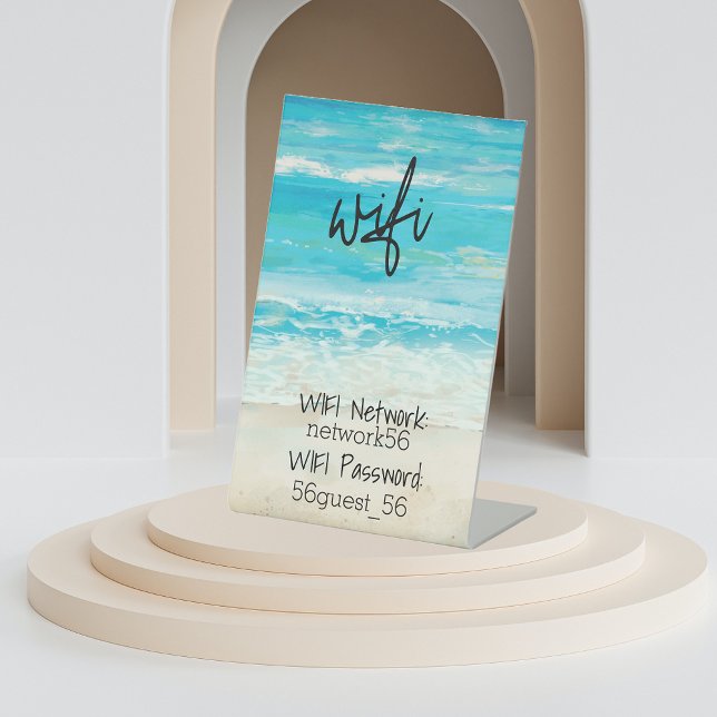 Signe De Table Invité Visiteur WIFI information STR Rental Home (Créateur téléchargé)