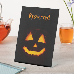 Signe De Table Jack-o'-lantern illuminé Réservé