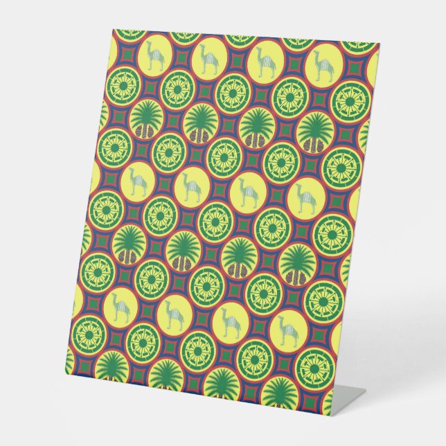Signe De Table Jamahiri ® Libye | Motif africain (Recto)