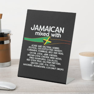 Signe De Table Jamaïcain Mélangé Avec La Jamaïque Fière