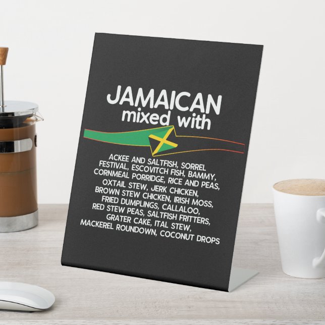 Signe De Table Jamaïcain Mélangé Avec La Jamaïque Fière (In SItu)