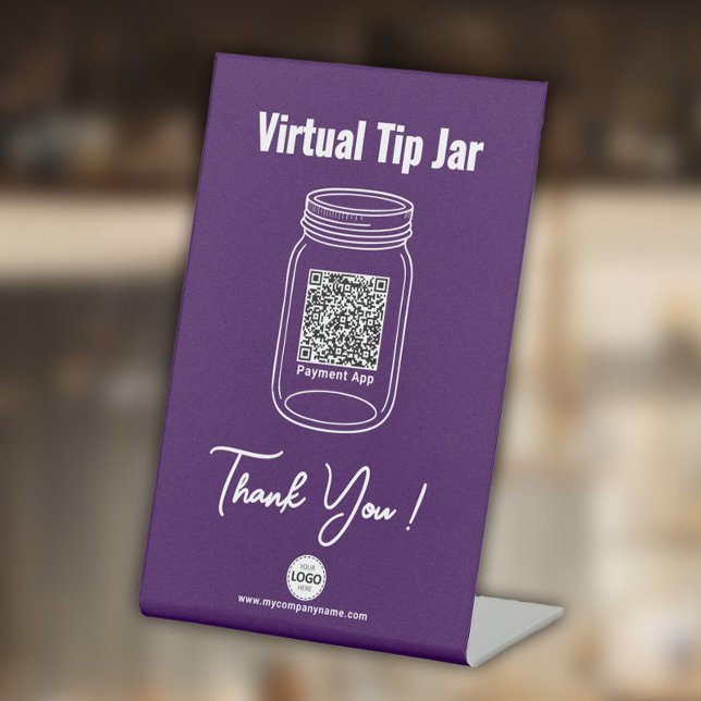 Signe De Table Jar d'astuce virtuelle, application de paiement de (Créateur téléchargé)