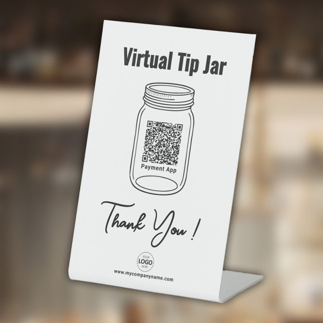 Signe De Table Jar d'astuce virtuelle, application de paiement de (Créateur téléchargé)