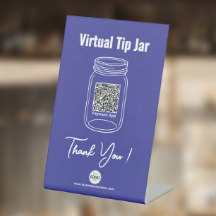 Signe De Table Jar d'astuce virtuelle, application de paiement de