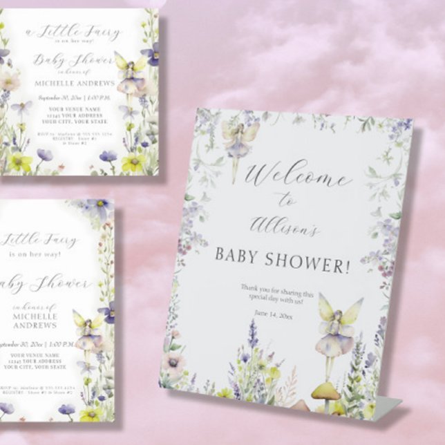 Signe De Table Jardin de fée enchantée Fleurs sauvages de bienven (Créateur téléchargé)