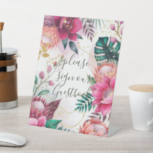 Signe De Table Jardin de poussière d'étoiles tropical paradis flo