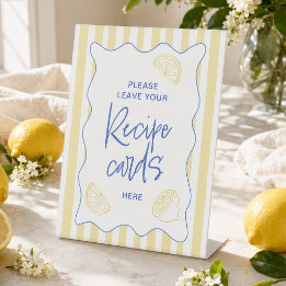 Signe De Table Jaune Feuille de Citron Déposez Votre Recette Ici