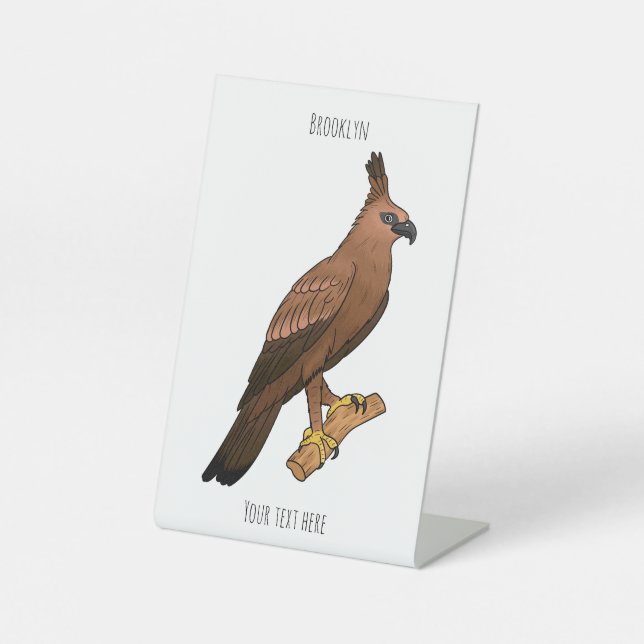Signe De Table Javan hawk eagle bird cartoon illustration (Recto)