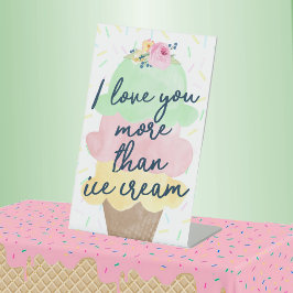 Signe De Table Je T'Aime Plus Que La Glace Cream Party