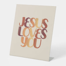 Jésus aime la typographie chrétienne Design