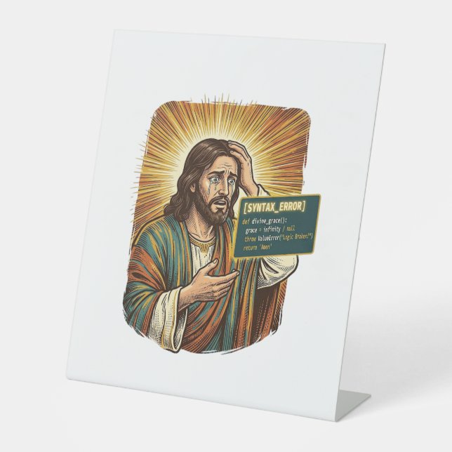Signe De Table Jésus pleurant Erreur de syntaxe Codage Programmeu (Recto)