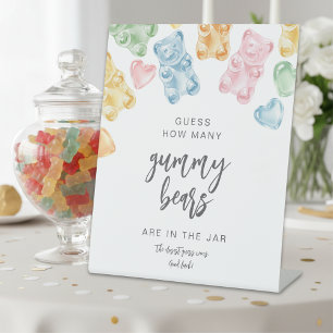 Signe De Table Jeu de Baby Shower Oursons Gommeux Aquarelle