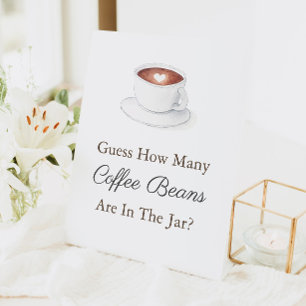 Signe De Table Jeu de devinette du nombre de tasses de café dans