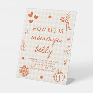 Signe De Table Jeu de la taille du ventre de maman Fall Cutie Pie