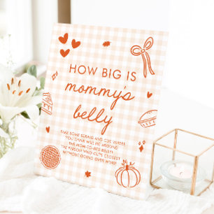 Signe De Table Jeu de la taille du ventre de maman Fall Cutie Pie